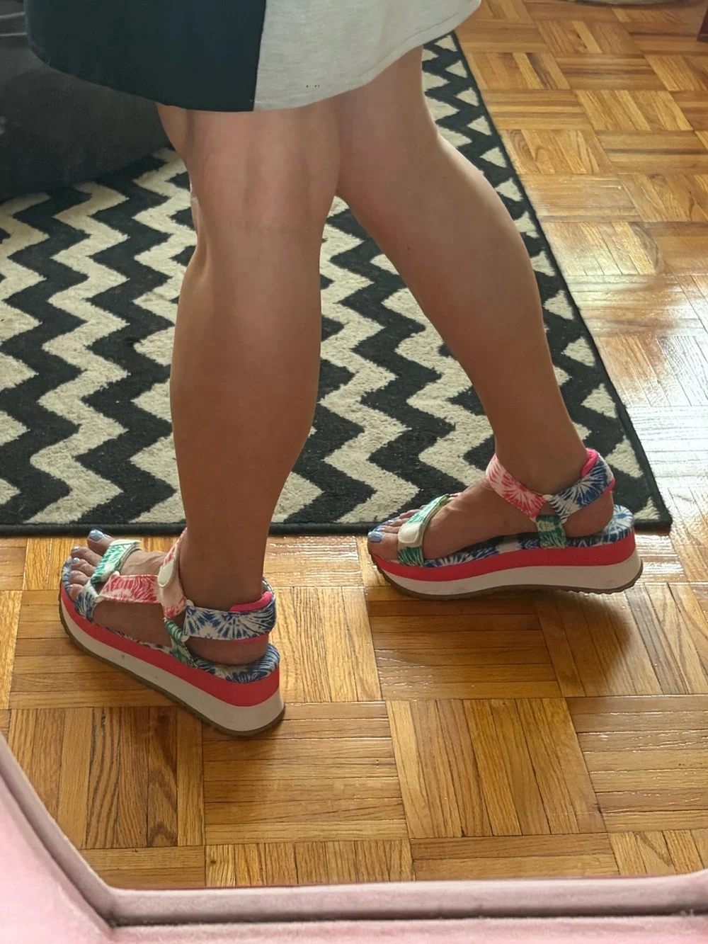 Women's Pink & Teal Tie-Dye Sport Sandals
